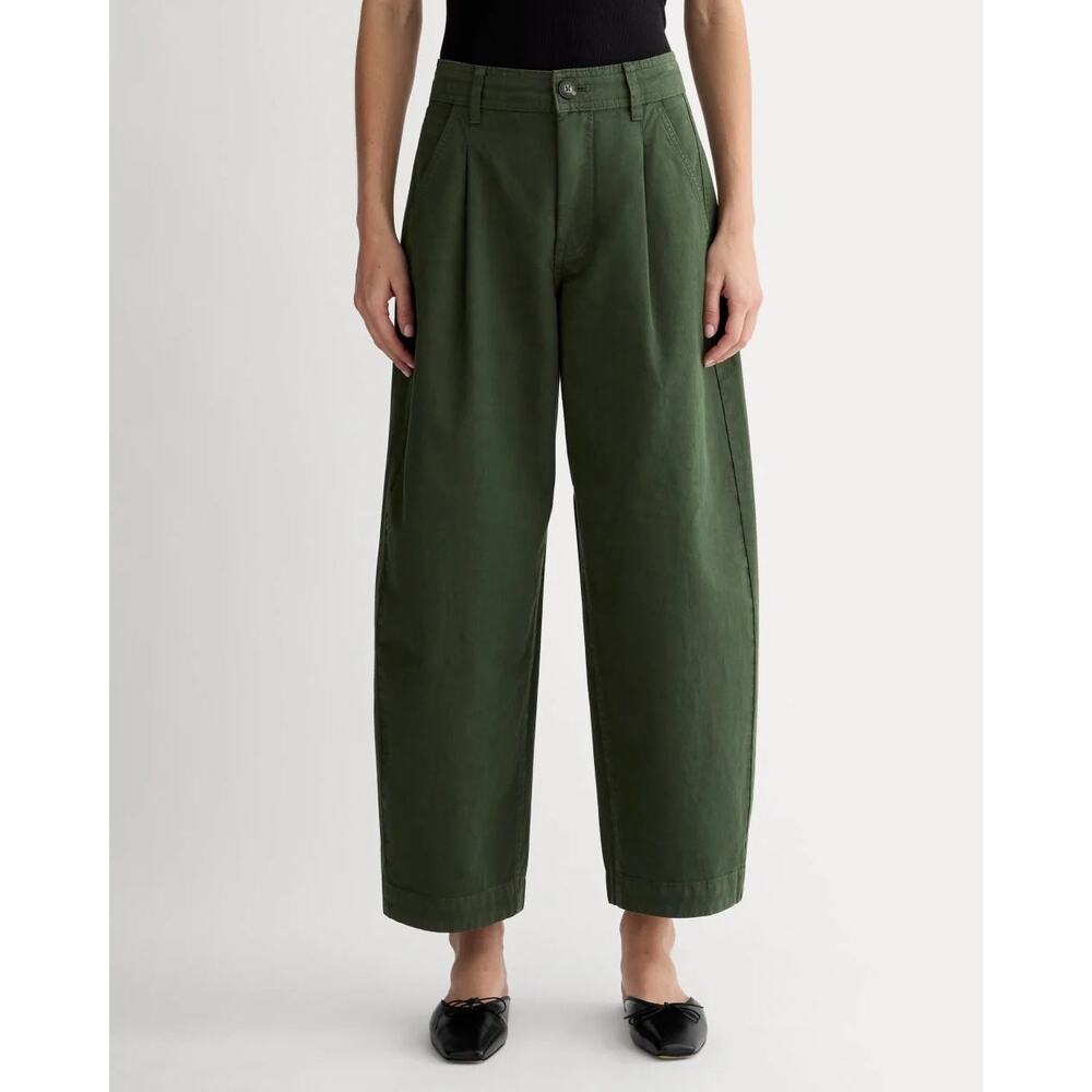 NWT Everlane The Everywhere Pant High-Rise Barrel Leg Dark Forest Green Size 00